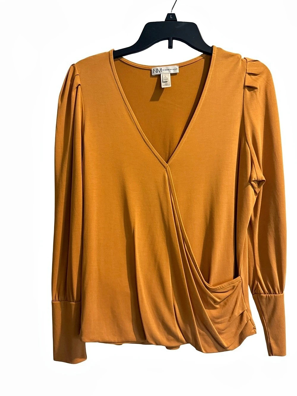 Neiman Marcus Long Sleeve Blouse in Orange Size Large Like New